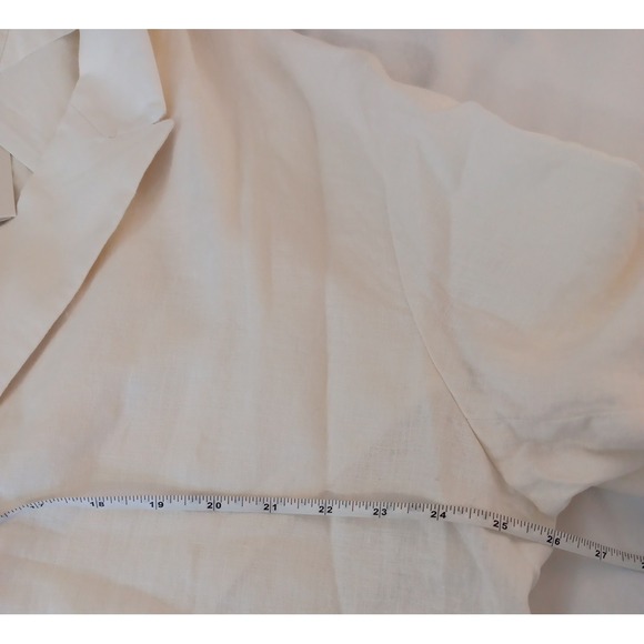 EVERLANE Blazer Womens Linen  Four Button 100% Lined Oversized Ivory Cream Sz 16 - Picture 7 of 9